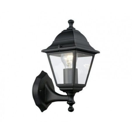 Applique lanterna 60W E27 in acciaio zincato colore nero 