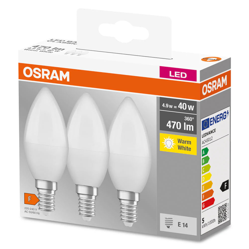 Lampada LED E14 4.9W (40W) luce calda Osram