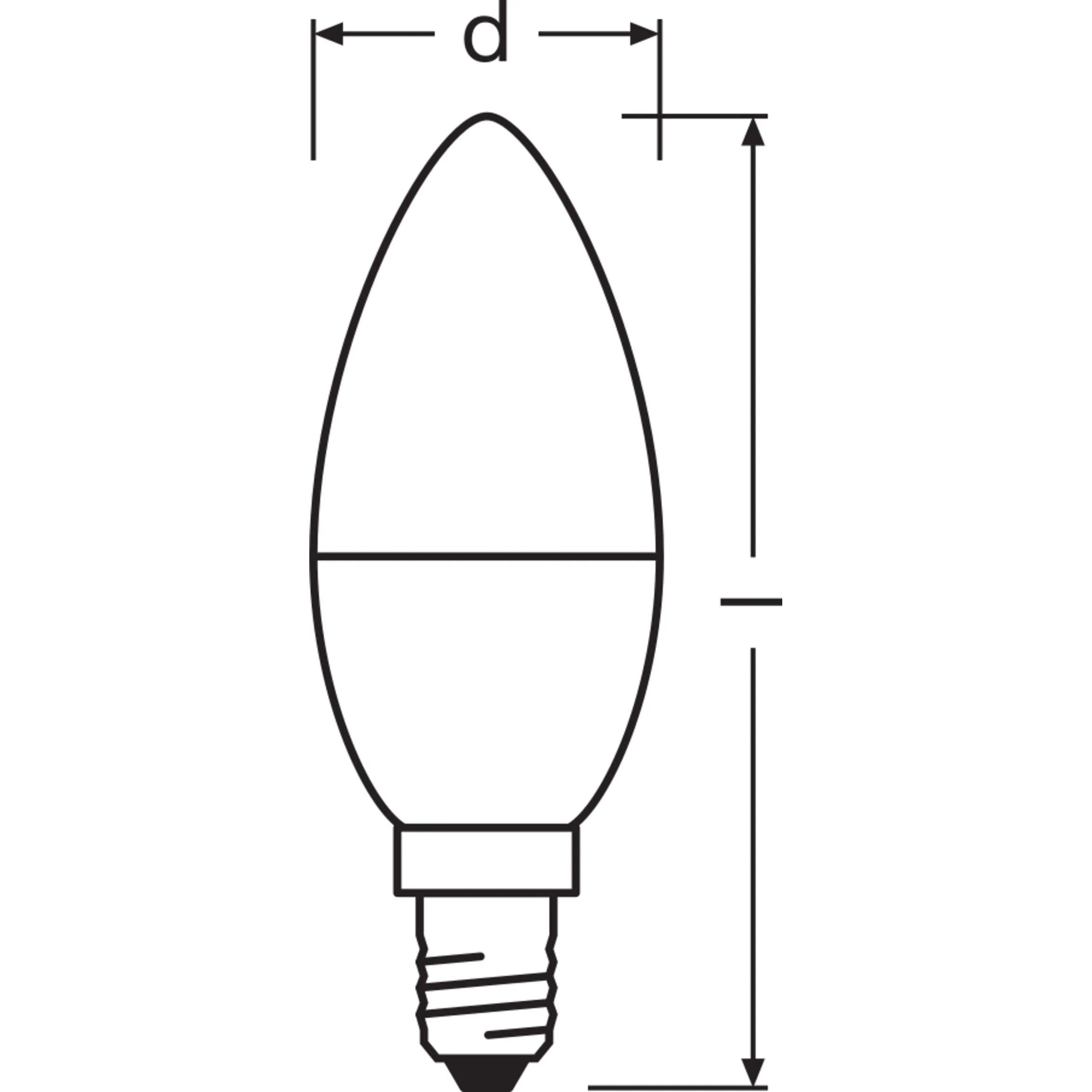 Lampada LED E14 4.9W (40W) luce calda Osram