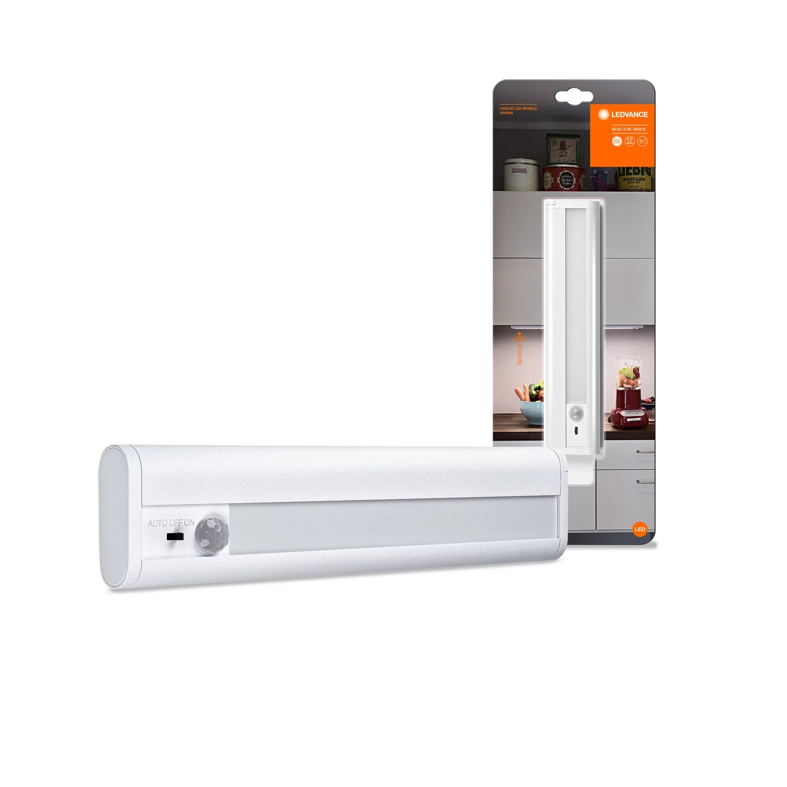 Luce sottopensile led 200mm 2W a batteria con sensore Ledvance