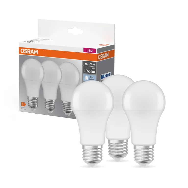 Lampadine LED Classic A E27 75W luce neutra 3 pezzi Osram