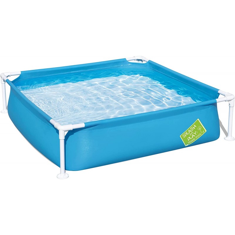 La Mia Prima Piscina Bestway My First Frame Pool 122x122x30 cm, Piscina Fuori Terra per Bambini con Struttura in Acciaio | Bestway