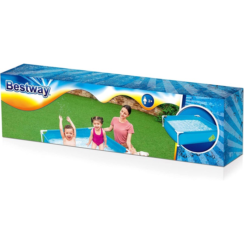 La Mia Prima Piscina Bestway My First Frame Pool 122x122x30 cm, Piscina Fuori Terra per Bambini con Struttura in Acciaio | Bestway