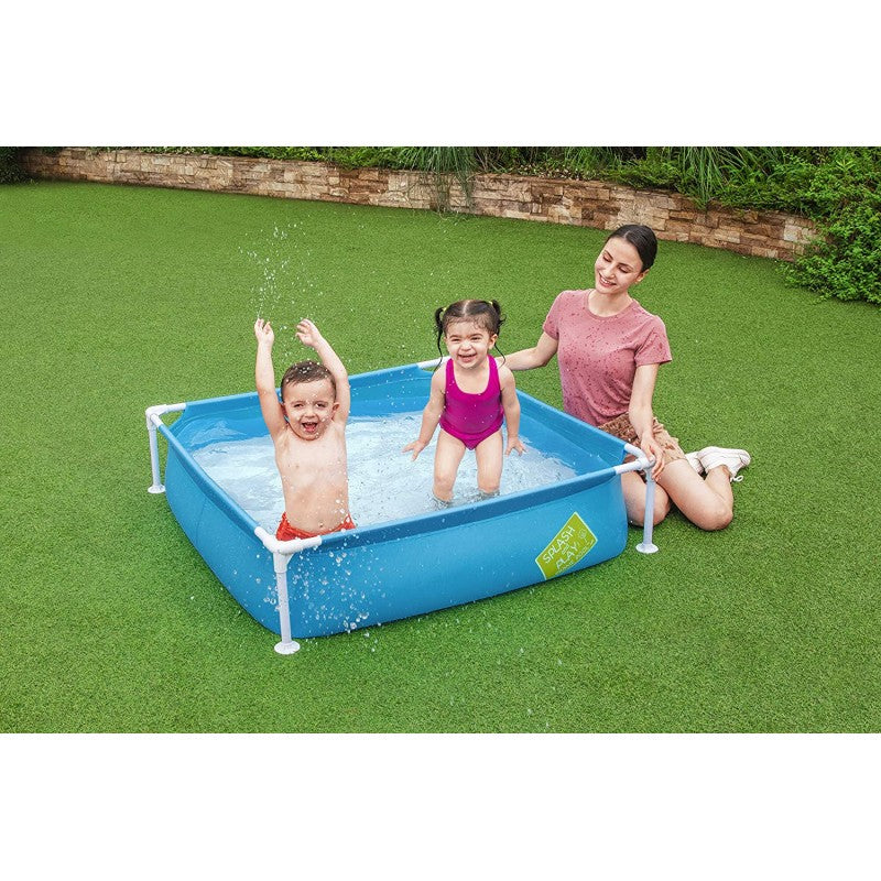 La Mia Prima Piscina Bestway My First Frame Pool 122x122x30 cm, Piscina Fuori Terra per Bambini con Struttura in Acciaio | Bestway