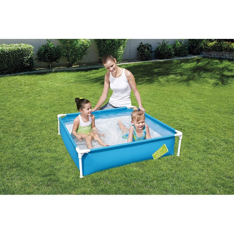 La Mia Prima Piscina Bestway My First Frame Pool 122x122x30 cm, Piscina Fuori Terra per Bambini con Struttura in Acciaio | Bestway