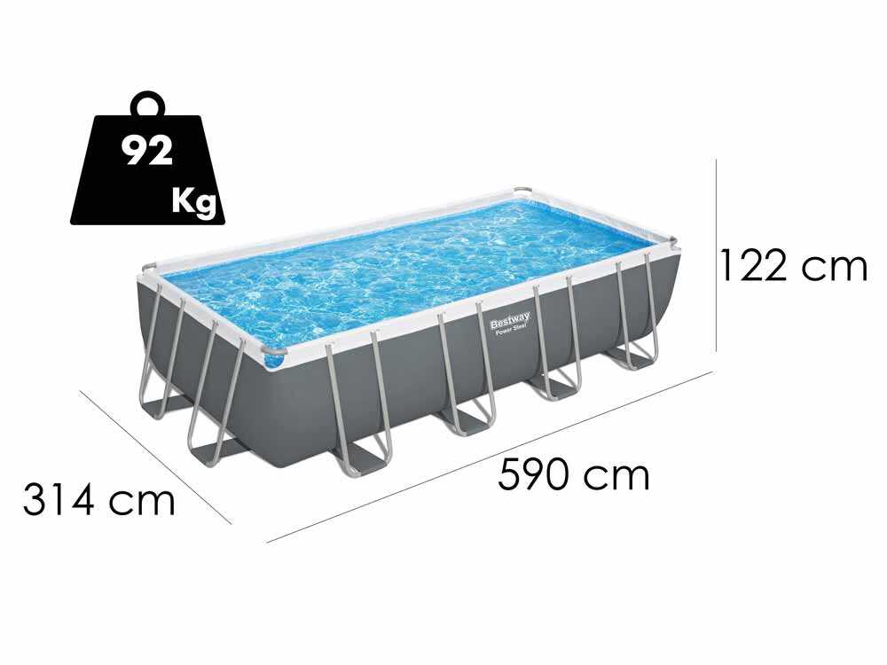 Piscina fuori terra rettangolare 549x274x122 Power Steel Frame Bestway