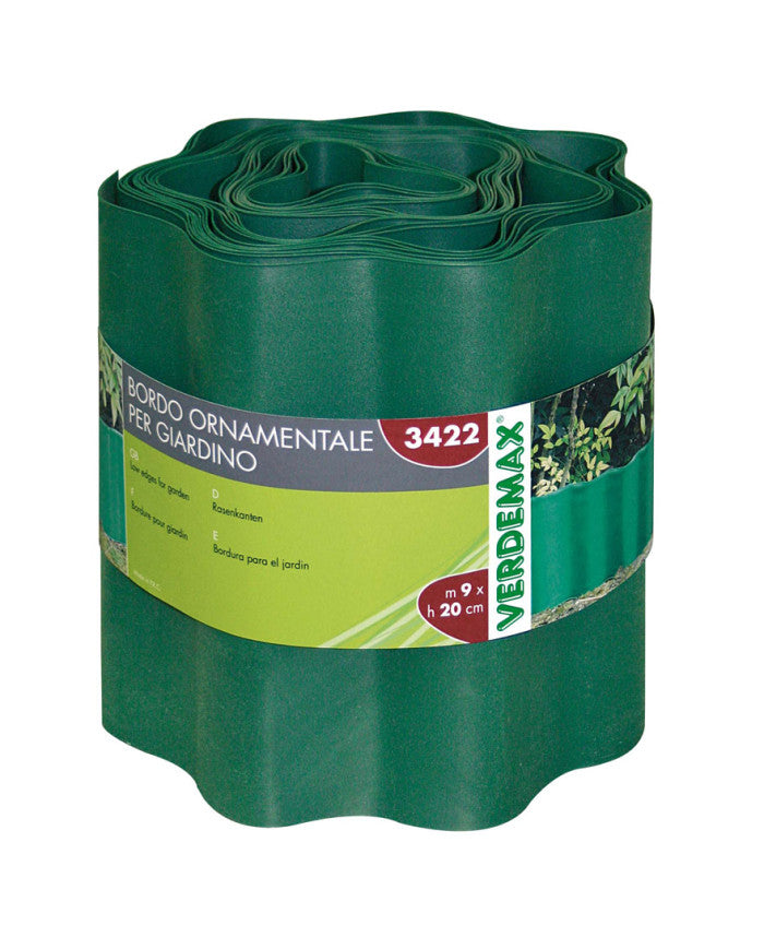 Bordo Ornamentale in PE Verde H.20 x 9 mt Verdemax