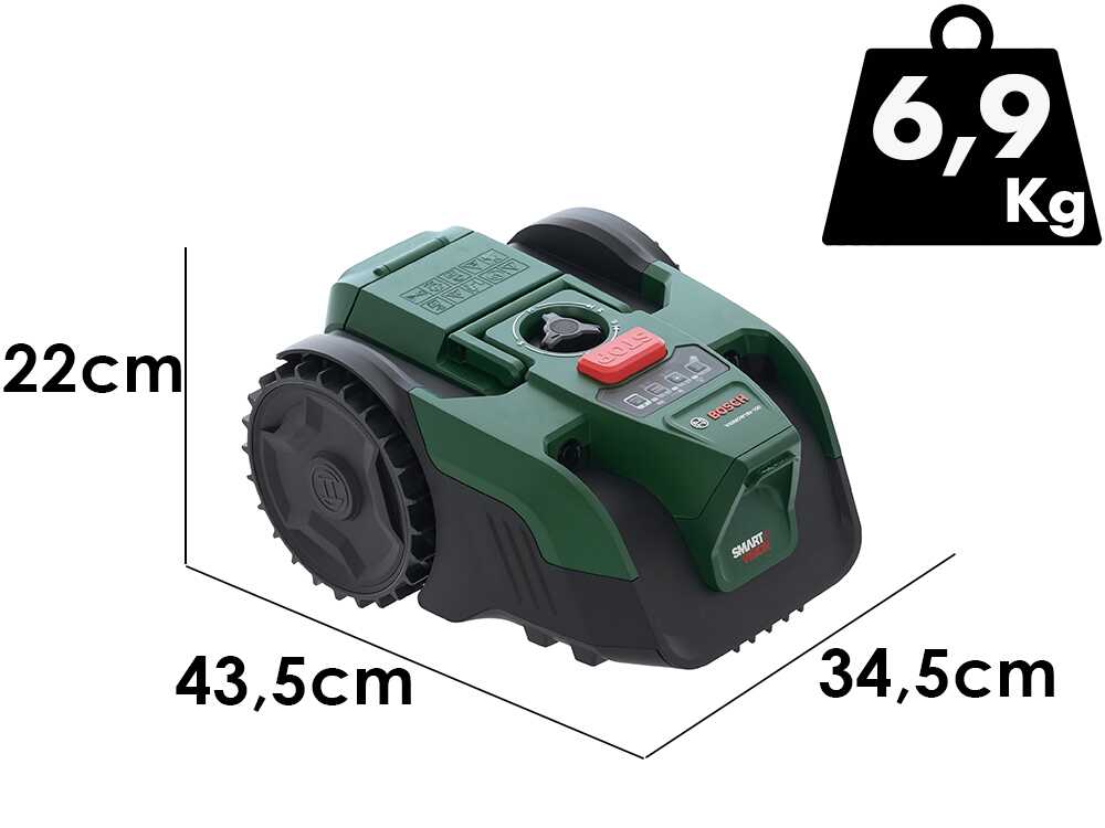 Bosch VISIMOW18V-100 Robot Tagliaerba senza filo perimetrale per piccoli giardini fino a 100 mq