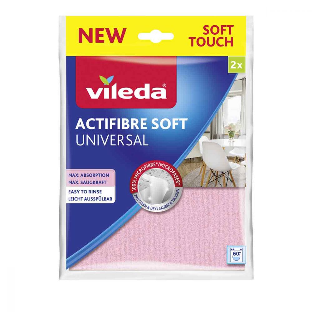 2 panni actifibre soft per superfici delicate Vileda