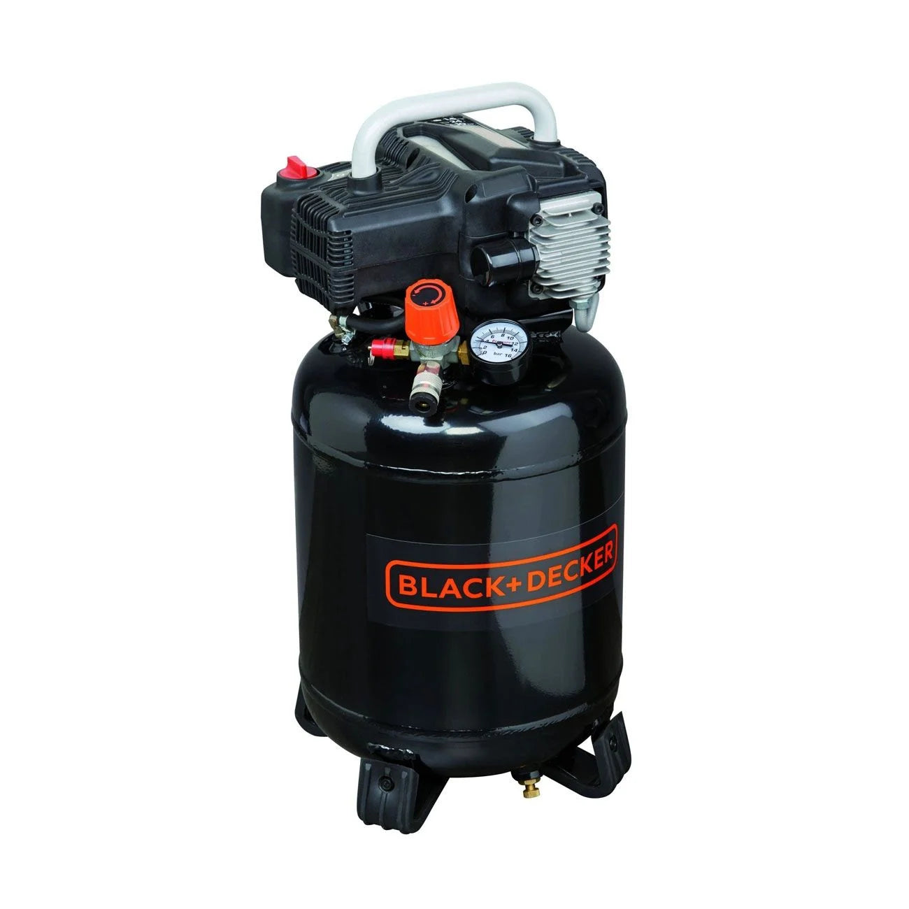 Compressore Verticale Black+Decker 24L 10 Bar (NKCV304BND311), Aria Compressa 2HP per Officina e Fai-da-Te | Black+Decker