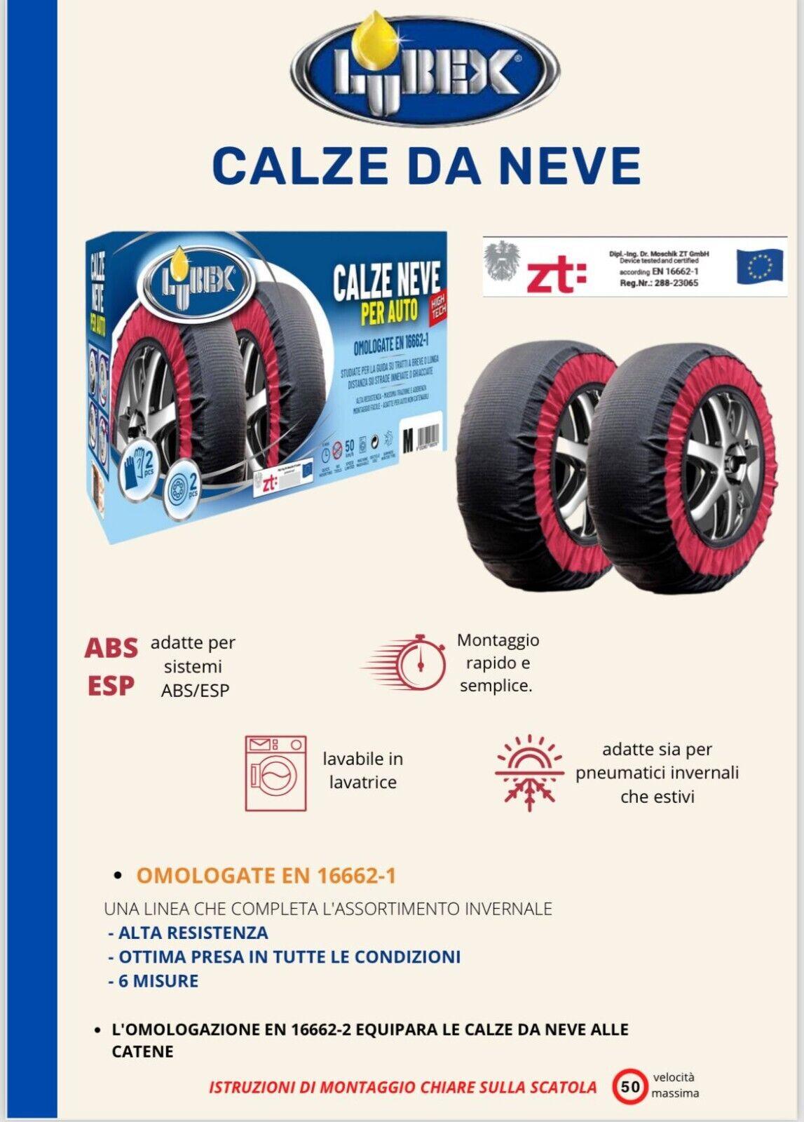 Coppia calze da neve per auto taglia 