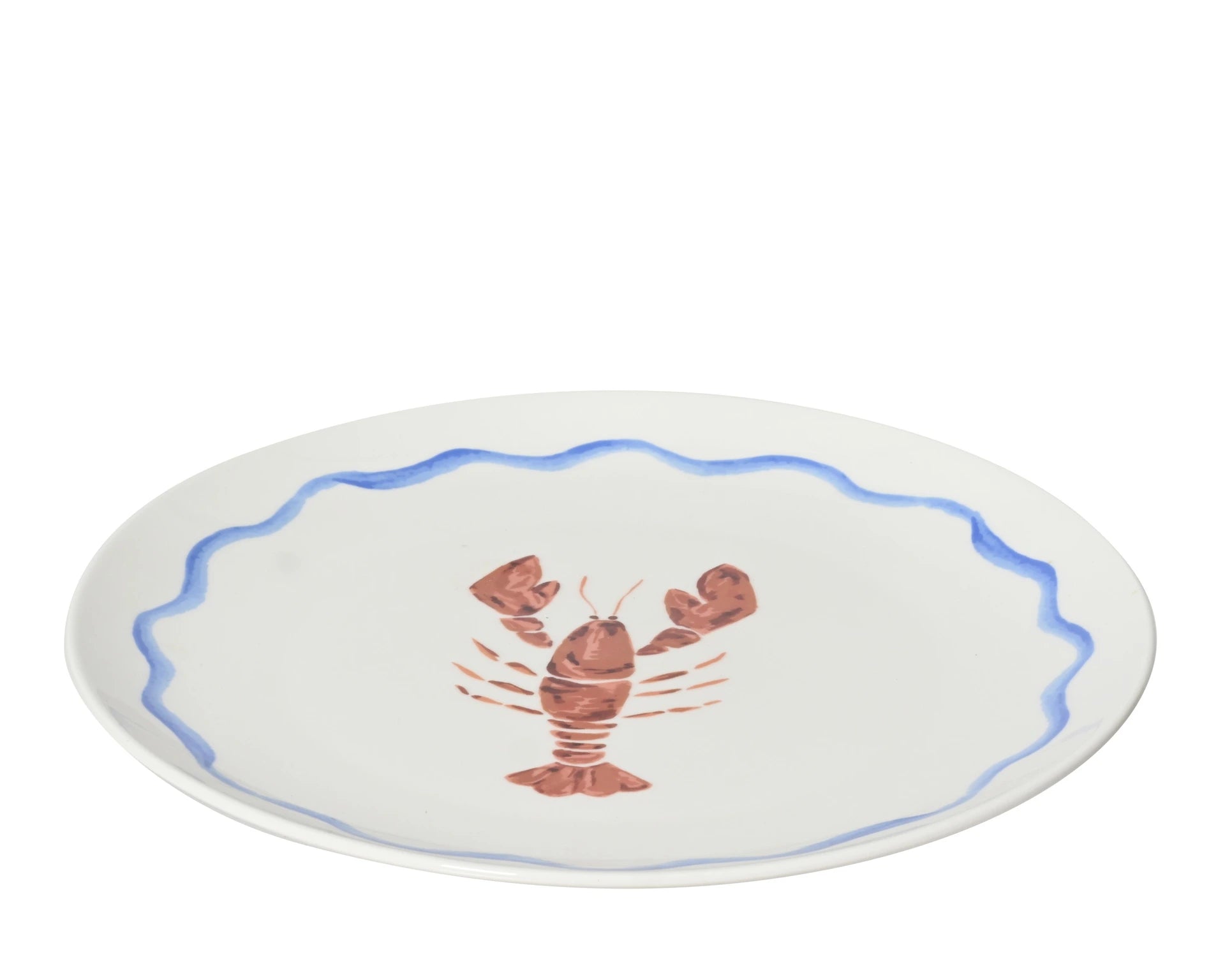 TITOLO: Piatto piano da cena in porcellana diametro 26 cm decoro aragosta Kaemingk