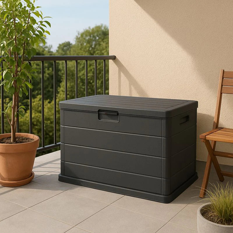 Baule in resina da esterno e interno colore antracite 170 litri 78x55x52 cm Beta