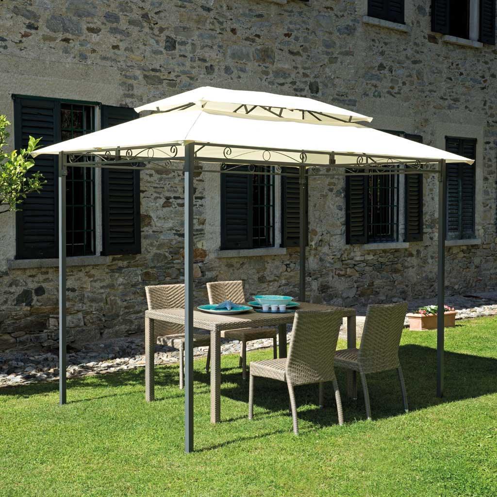 Gazebo 3x2 illinois in fero color antracite con telo beige - Brico Sapiens - L' evoluzione del fai da te