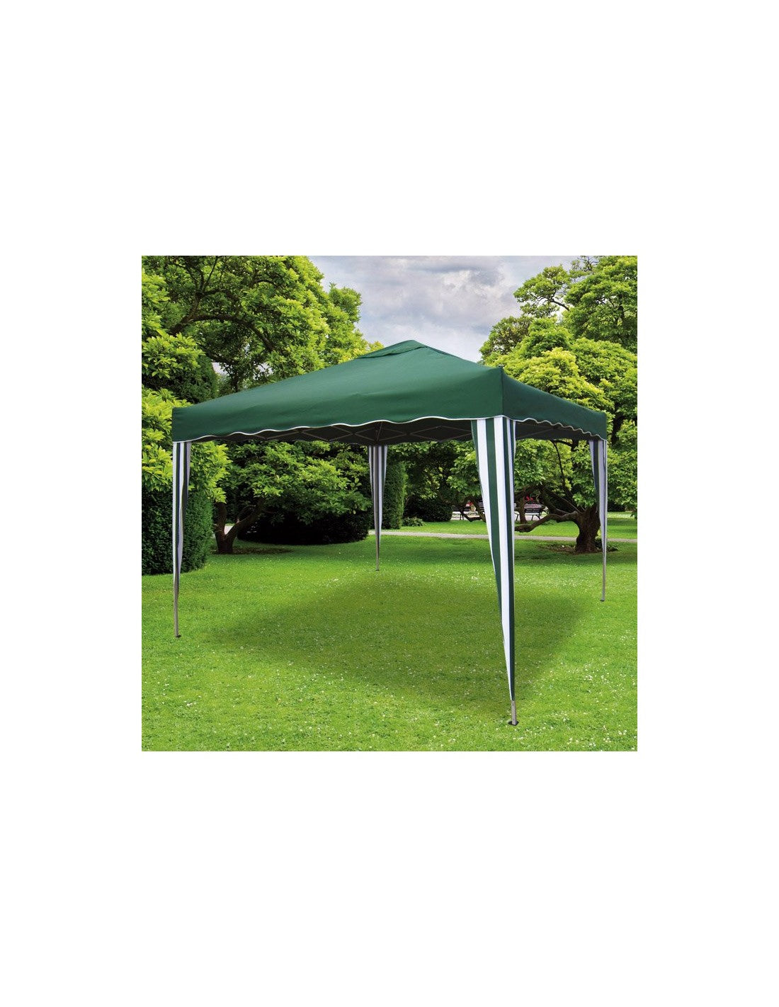 Gazebo pieghevole 3x3 metri verde con struttura in alluminio Verdelook