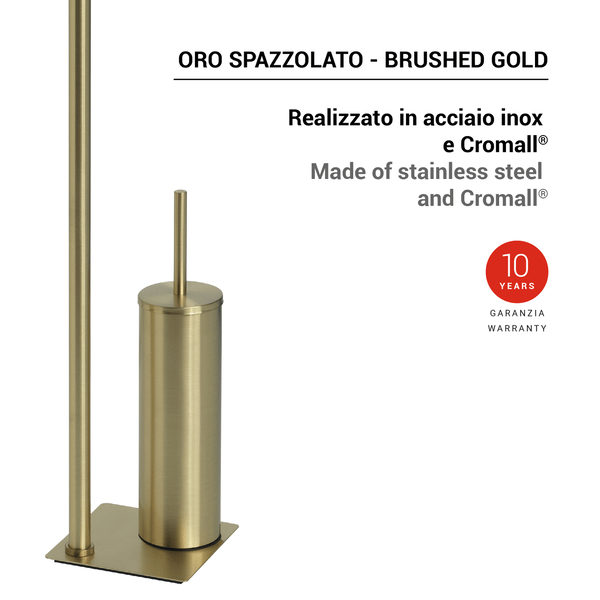 Piantana porta rotolo e scopino Trilly oro Gedy