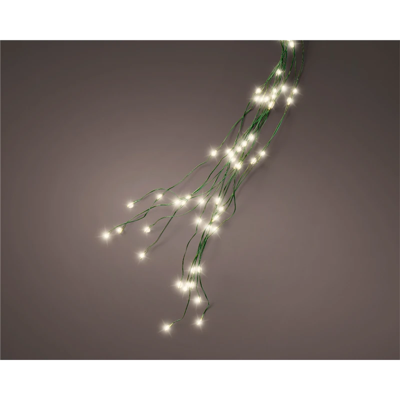 Catena di Luci MICRO LED H.210 cm Colore Verde/Luce Calda (Warm White) per Uso Esterno (Outdoor) | Kaemingk