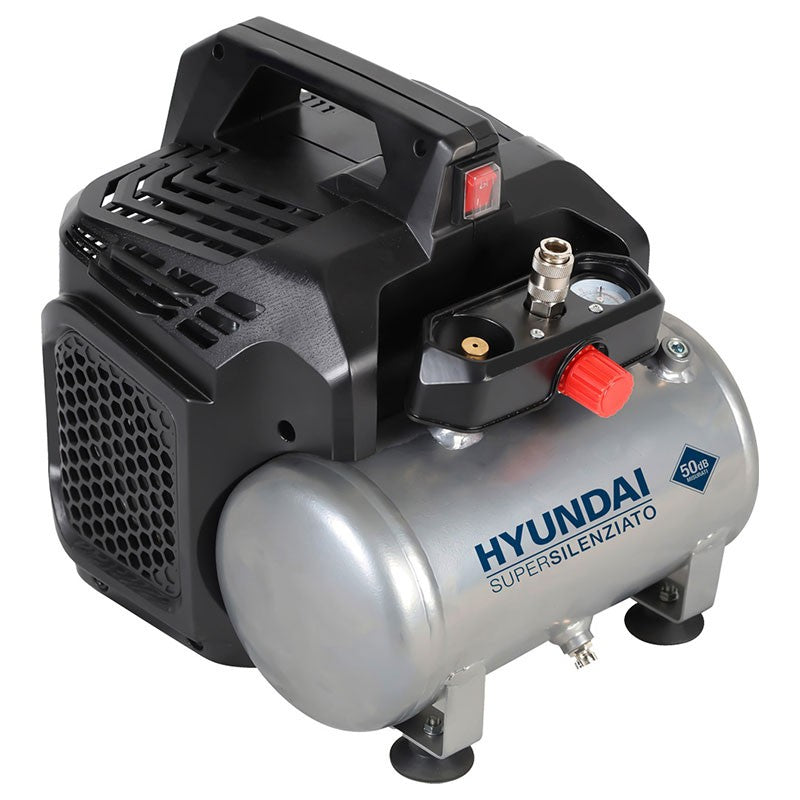 Compressore Portatile Hyundai Pocket 6 Litri 1HP, Aria Compressa Silenziata e Compatta Oilless | Hyundai