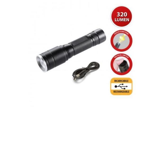 Torcia LED tattica ricaricabile Hunter 5W 6500K con zoom telescopico IR533 Velamp