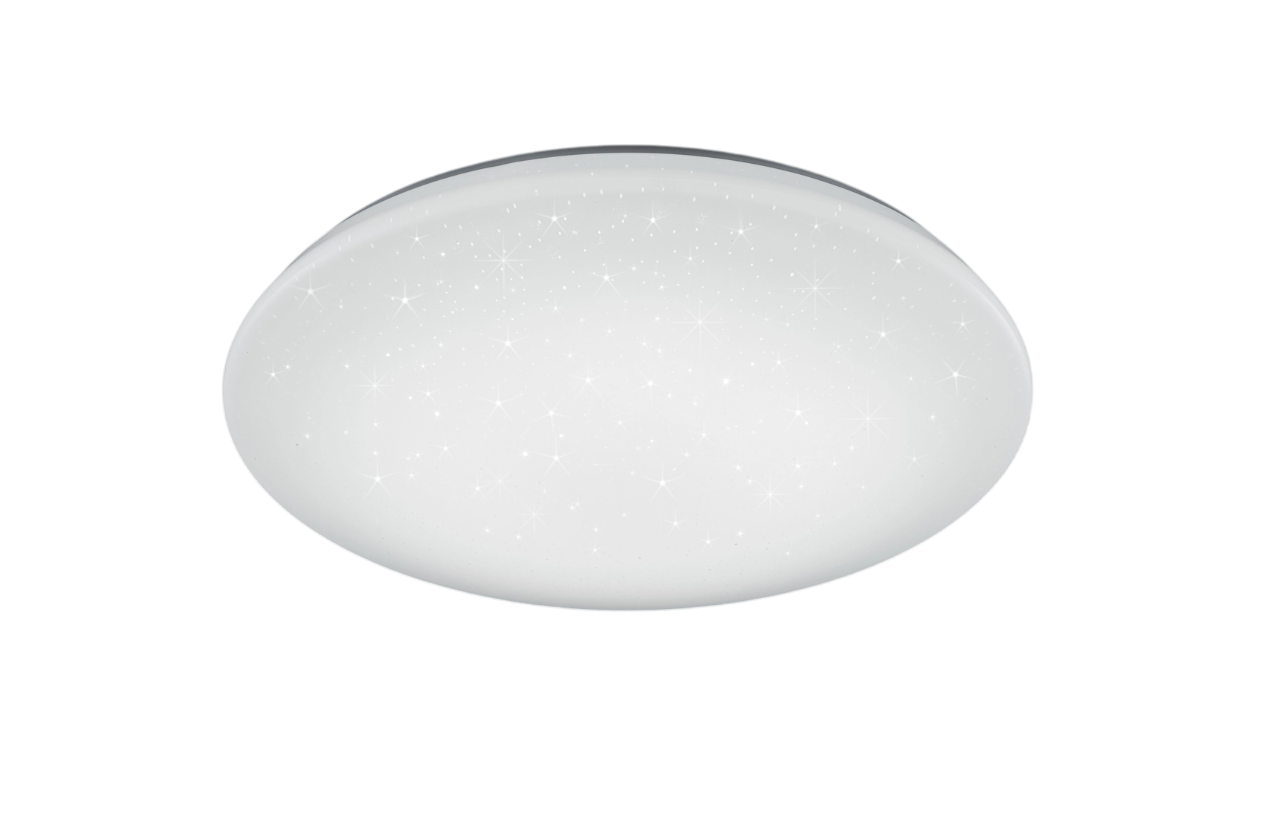 Plafoniera led diffusore metacrilato bianco effetto cielo stellato con telecomando 