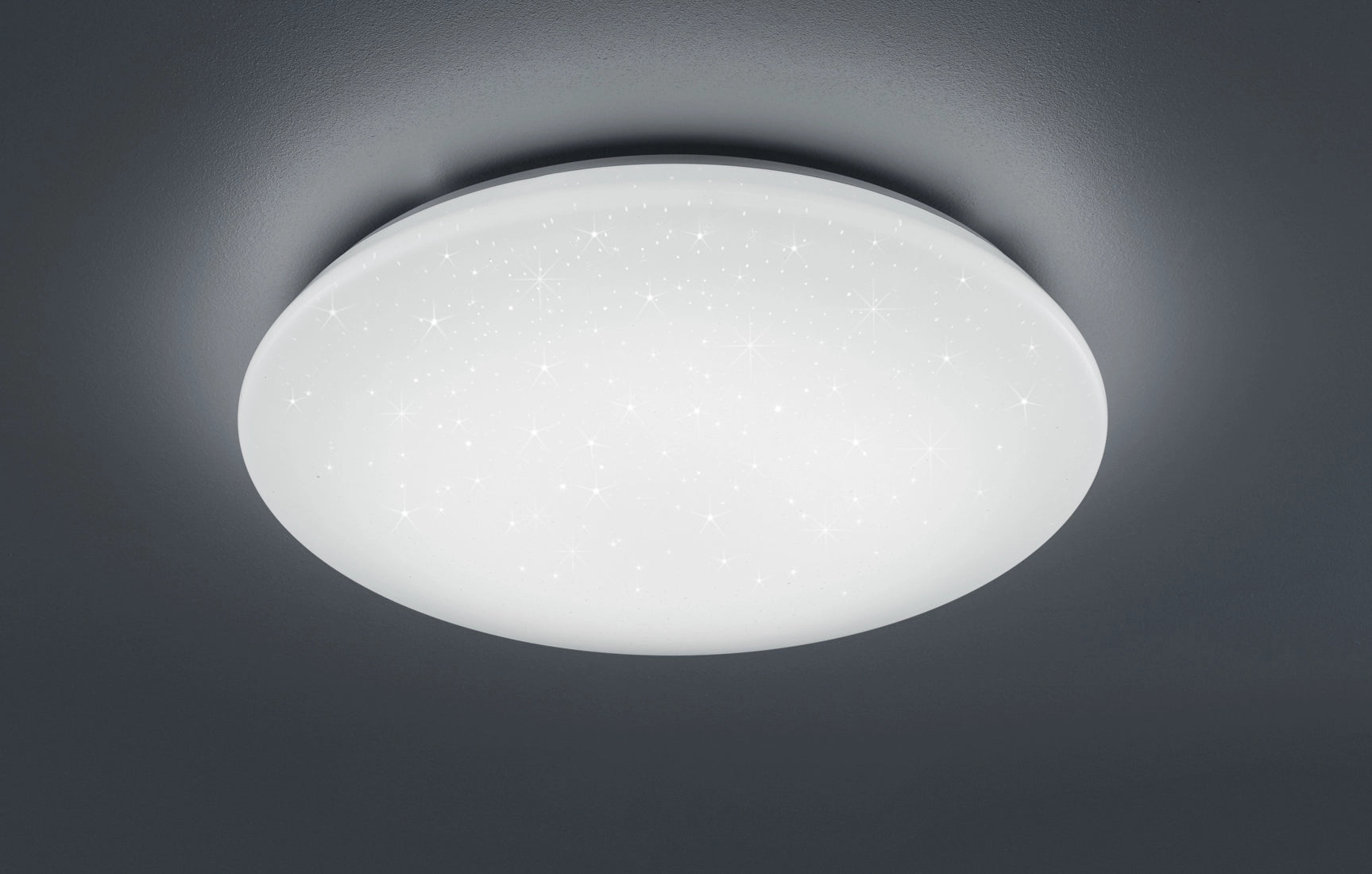 Plafoniera led diffusore metacrilato bianco effetto cielo stellato con telecomando 