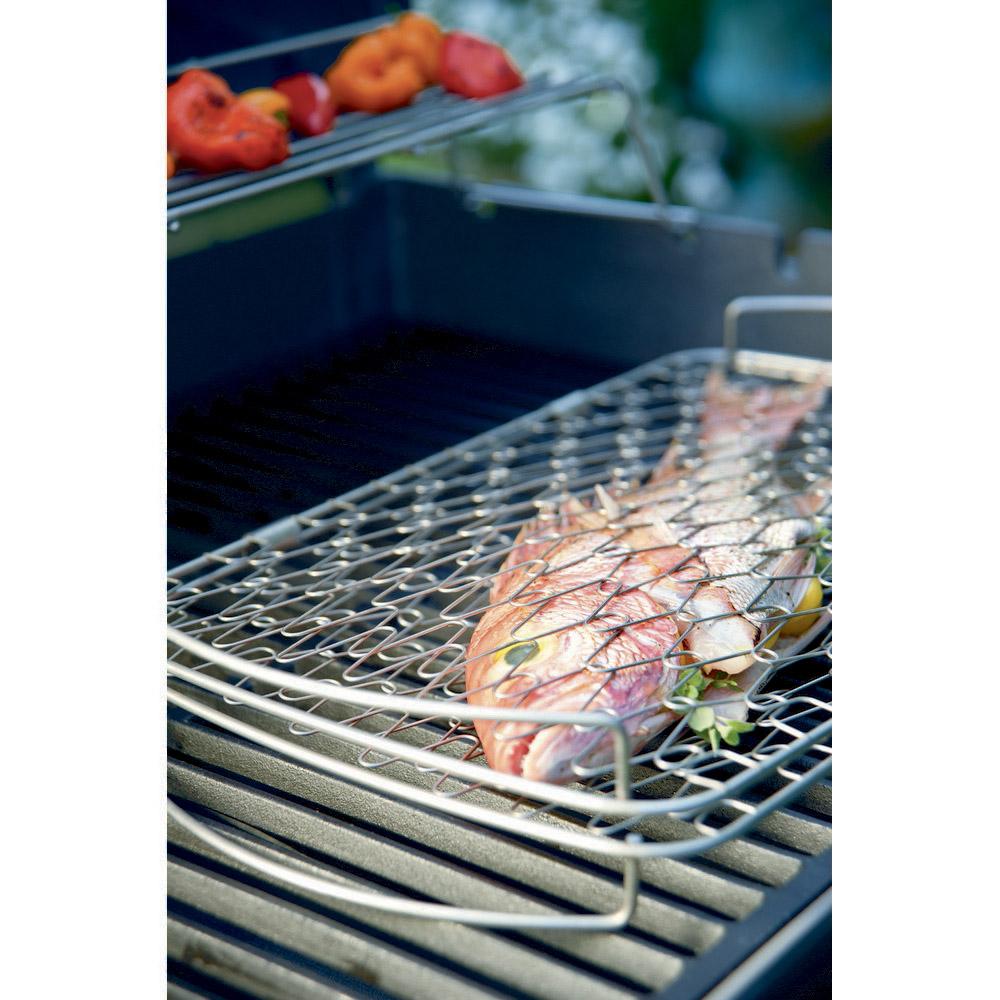 Graticola per Pesce Weber Original Modello Grande 46x28 cm, Griglia Flessibile in Acciaio Inox per Barbecue | Weber