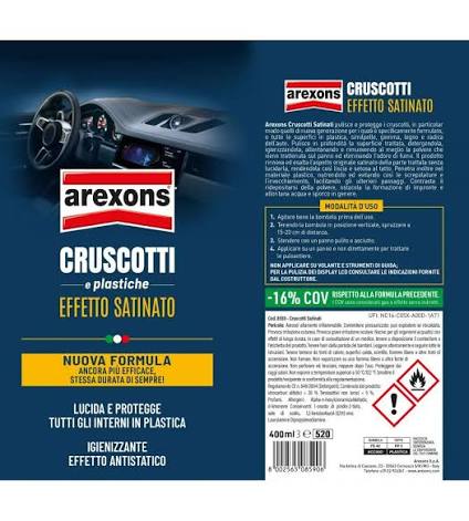 Arexons Cruscotti Satinati 400 ml Detergente Protettivo Effetto Satinato
