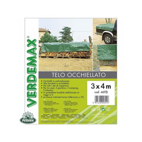 Telo Occhiellato 90 gr/mq, 3x4 Metri Verdemax