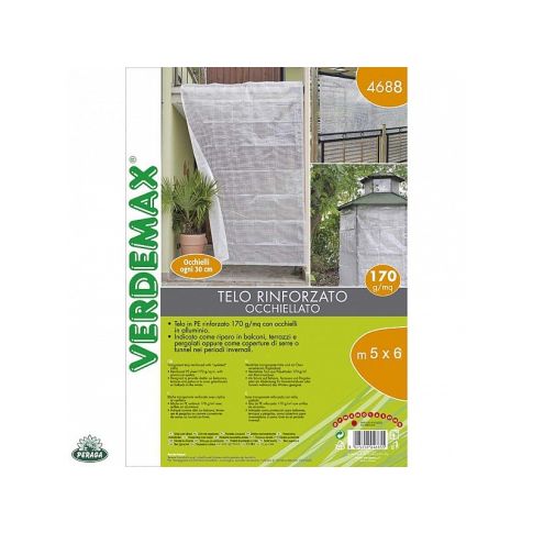Telo occhiellato Trasparente Rinforzato con Rafia 5x6 Metri Verdemax