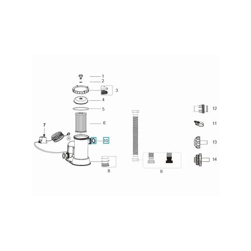 Kit Coperchio e Guarnizioni Bestway P07623 per Pompe Filtro Flowclear 5.678 L/h, Ricambio Originale | Bestway