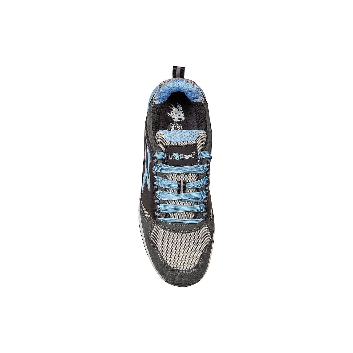 Nuove 2026 Scarpe Antinfortunistiche U-Power Arya S1P SRC ESD, Sneakers da Lavoro Traspiranti Grigio/Azzurro | U-Power