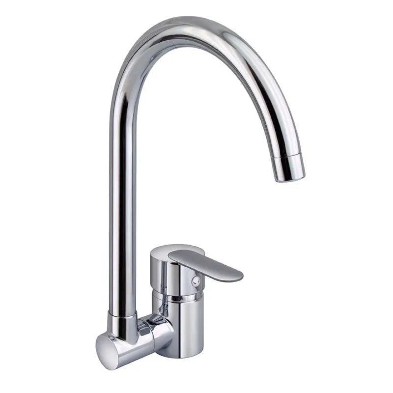 Rubinetto lavello cucina sottofinestra con bocca ribaltabile inox girevole salvaspazio Idrobric
