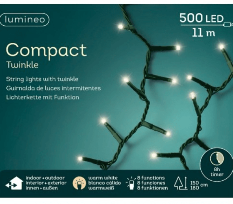 Luci Di Natale 500 LED Bianco Caldo Compact Twinkle 11 M Kaemingk - Brico Sapiens - L' evoluzione del fai da te