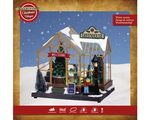 Negozio Natalizio Luminoso LED Scenico 14x21x19cm H con Scenografia e Luci Multicolori Colours Multi | Kaemingk