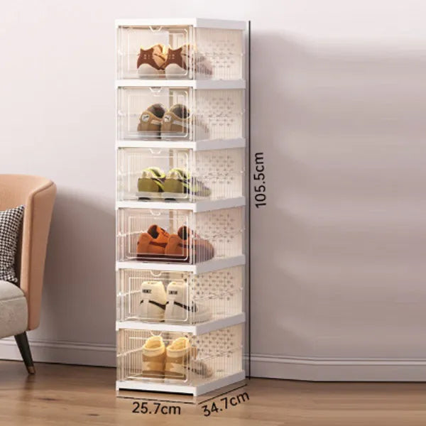 Scarpiera Pieghevole 6 Ripiani Lostech, Organizzatore Scarpe Salvaspazio in Tessuto e Acciaio | Lostech