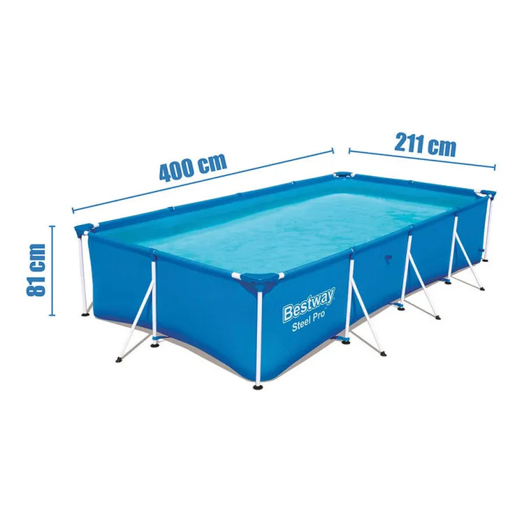 Piscina fuori terra rettangolare 400x211x81 Steel Pro 56405 Bestway