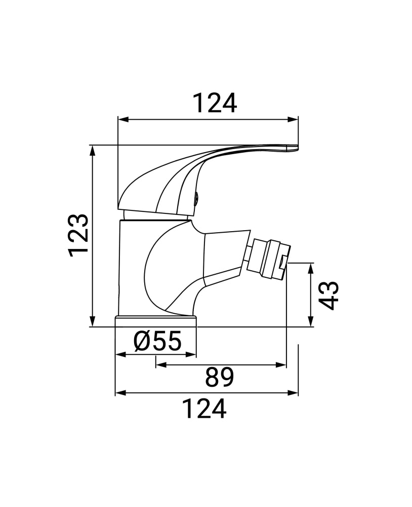 Miscelatore bidet cromo 40mm Lotus Idrobric