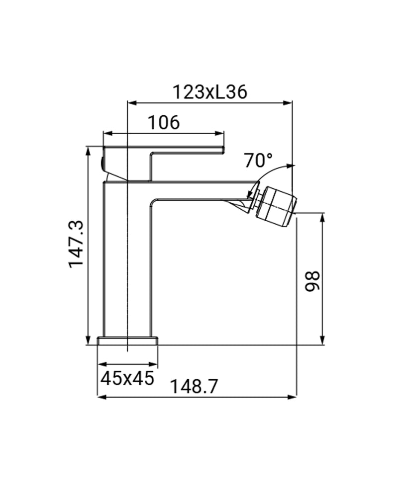 Miscelatore bidet cromo 25mm Zoe Idrobric