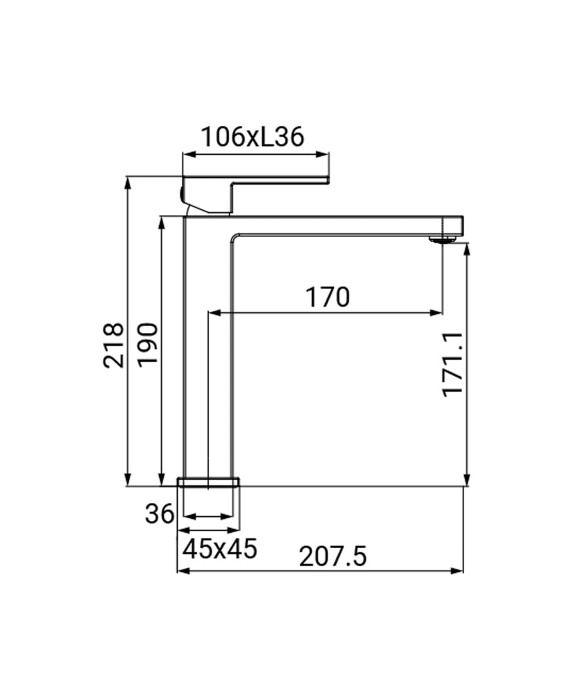Miscelatore lavabo alto 25mm cromo Zoe Idrobric