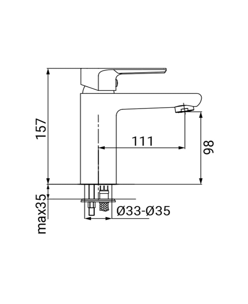 Miscelatore lavabo cromo 35mm Hope Idrobric