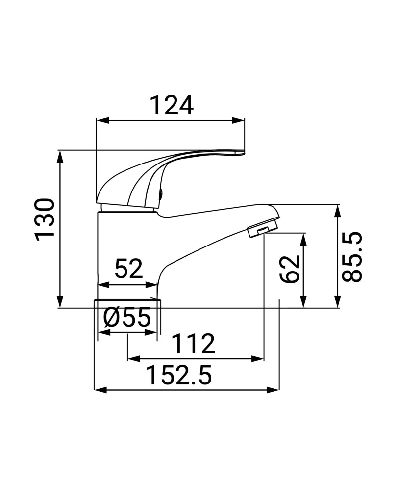 Miscelatore lavabo cromo 40mm Lotus Idrobric