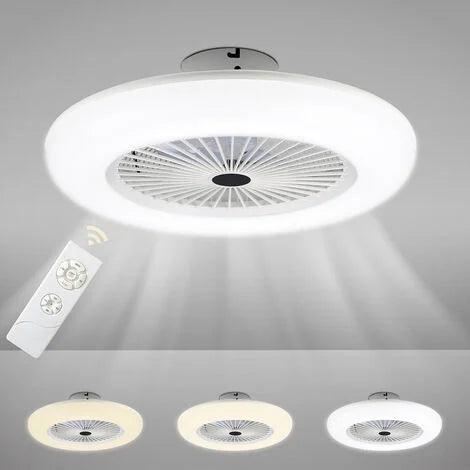 MQW Ventilatore Soffitto Con Luce LED | Pale Rotanti 360° | Telecomando | 48W Dimmerabile | Per Soggiorno - Foto 14