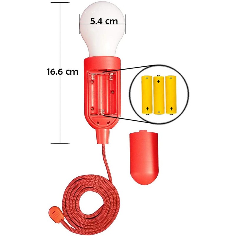 Lampada a sospensione a LED vintage Retro' Velamp rossa con cordoncino 50 lumen