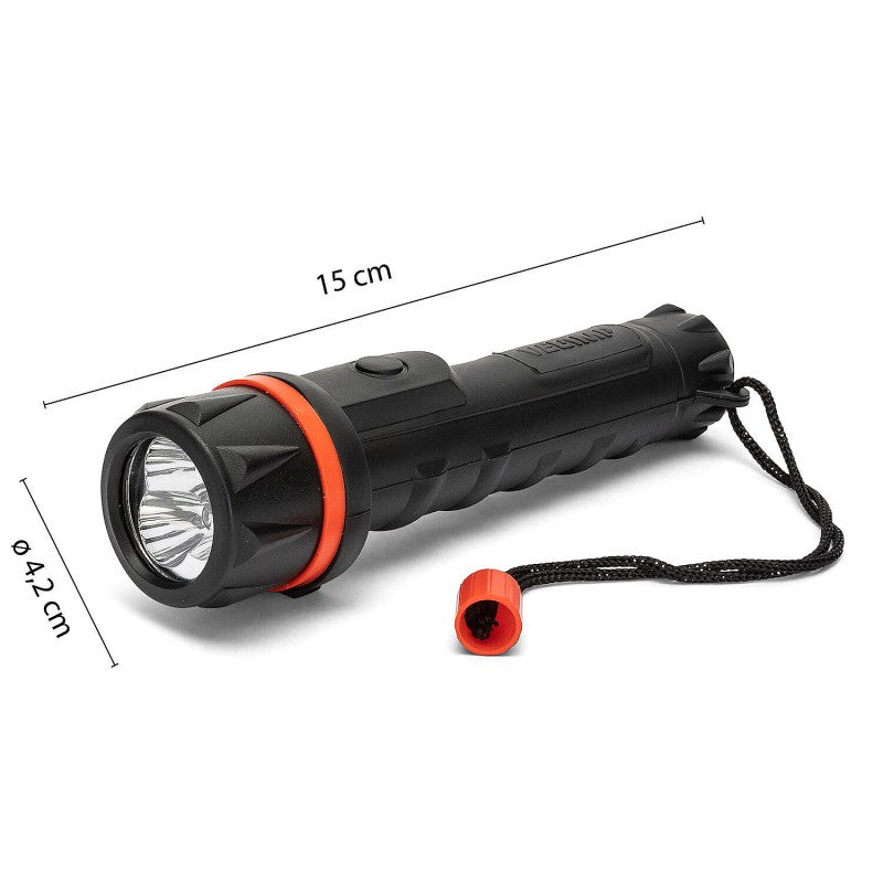 Torcia tascabile in gomma anti-urto Velamp Rubber LED 3 LED 2AA