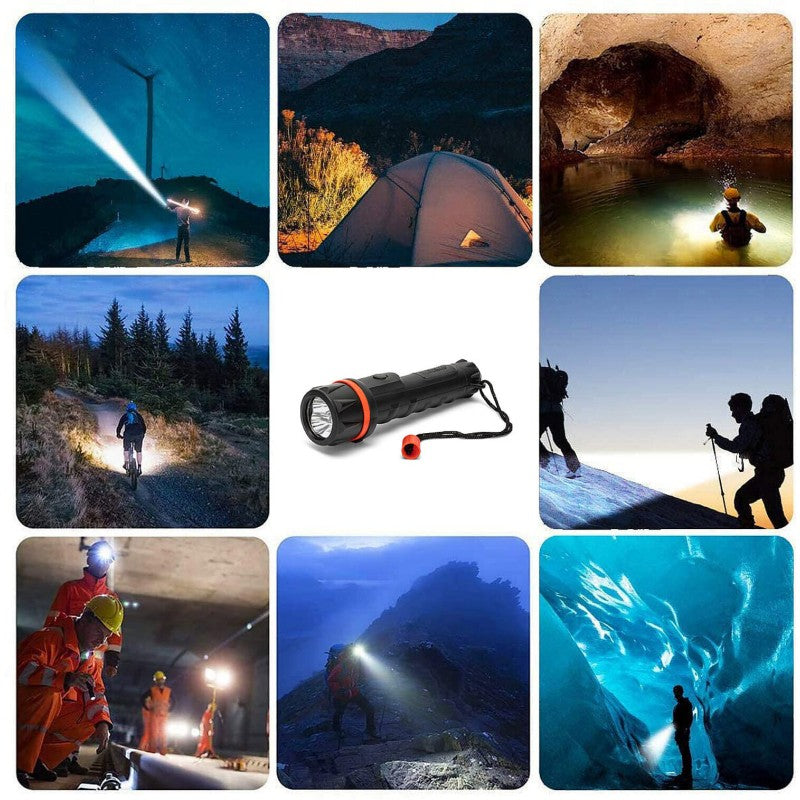 Torcia tascabile in gomma anti-urto Velamp Rubber LED 3 LED 2AA