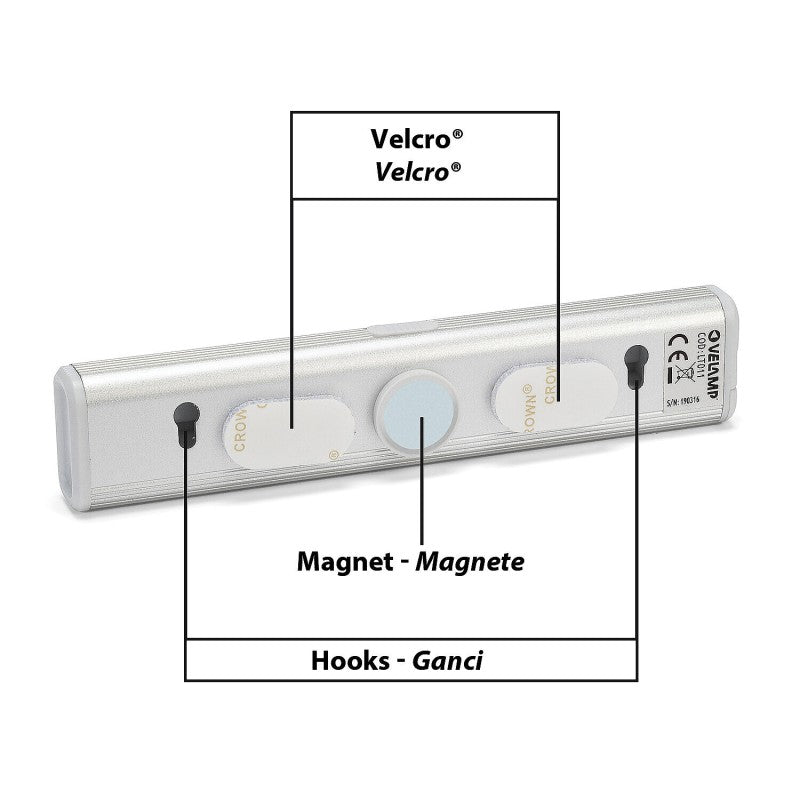 Mini reglette LED COB Smarty 200 lumen con sensore di movimento Velamp