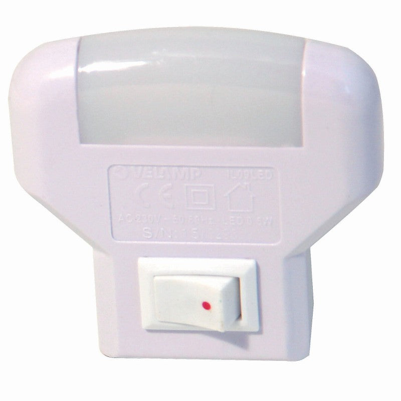 Luce notturna LED Twilight 0,5W con interruttore manuale Velamp