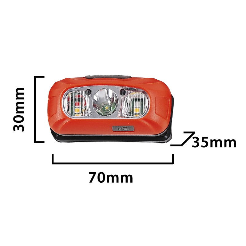 Torcia frontale LED ricaricabile Velamp Vulcan 230 lumen con sensore contactless