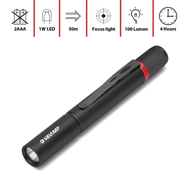 Penna luminosa a LED medica e da ispezione Highlander Velamp 1W 100 lumen in alluminio