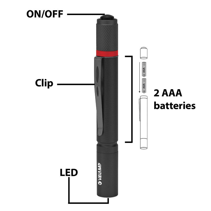 Penna luminosa a LED medica e da ispezione Highlander Velamp 1W 100 lumen in alluminio
